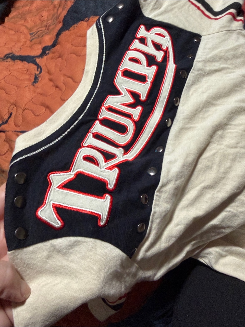 Triumph Cream Thunderbird Graphic Tee with Black and Red Details xs - Picture 3 of 4